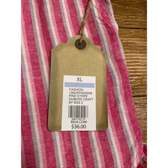 True Craft Southern Design XL NWT Pink Stripe linen shorts - Picture 3 of 7